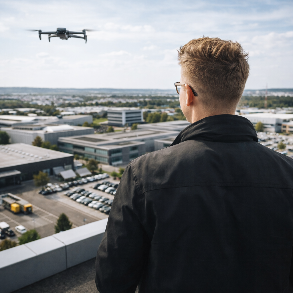 Eugen Beck beim Drohnenflug in Karlsruhe