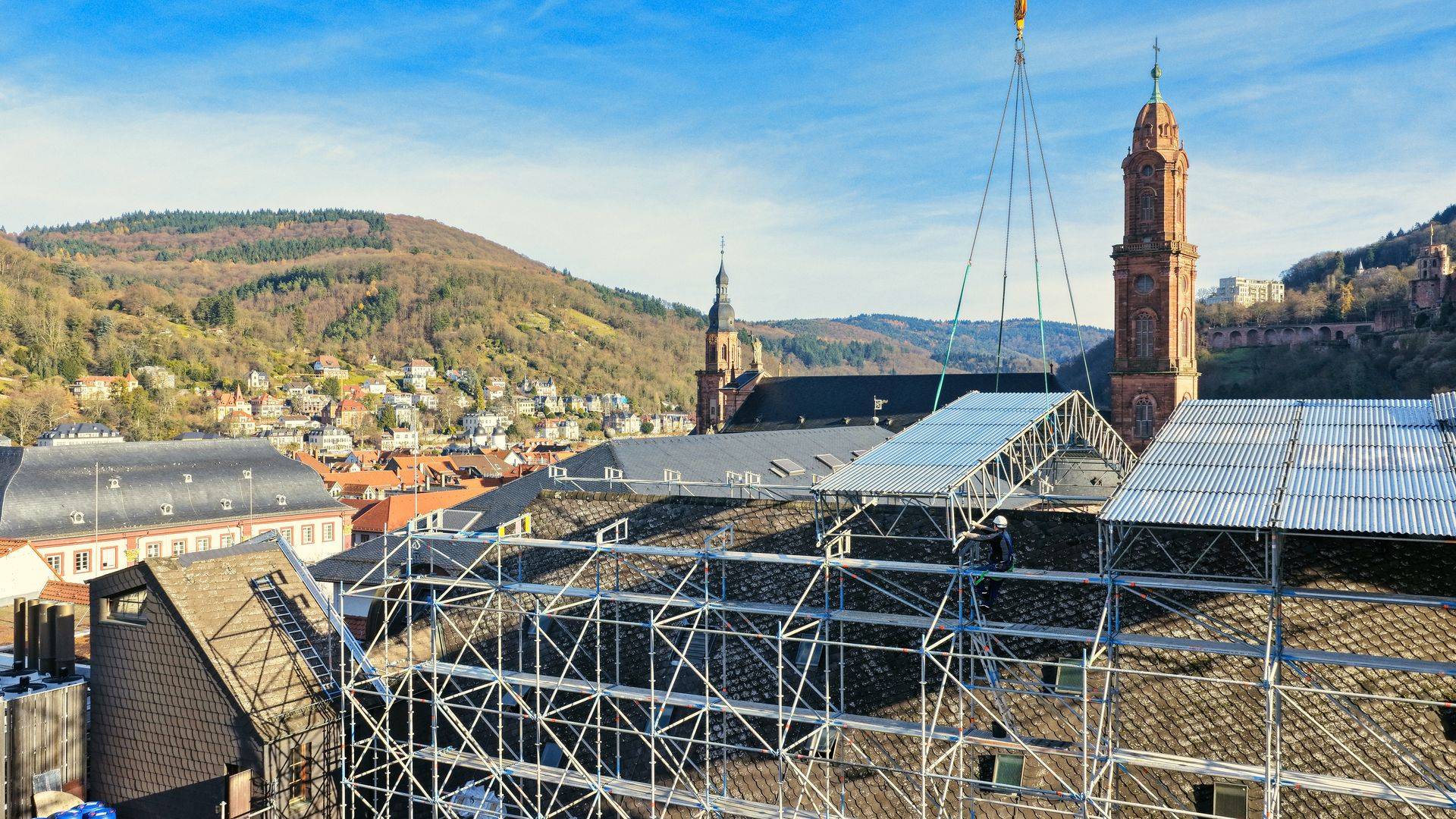 Gerüstbau Heidelberg Altstadt mit Schloss