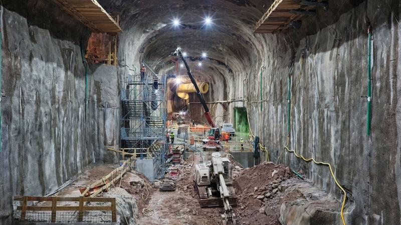 Tunnelbaustelle mit Gerüst Forbach